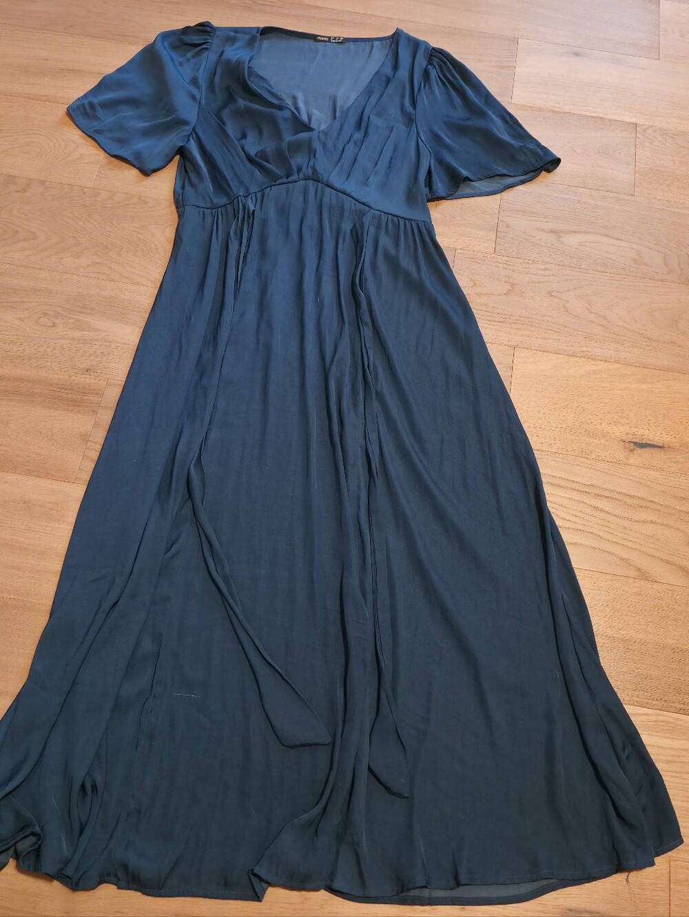 Oysho Teal V-Neck Midi Dress
